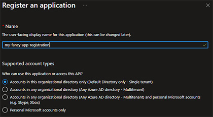 Creating an App Registration in Azure