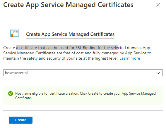 Create a managed SSL Certificate